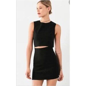 Boutique Lucca Couture Black Cut Out Back Full Zip Mini Dress M